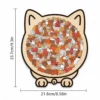 Cat Shaped Wooden Jigsaw Puzzle for Adult, 135 Pcs Wood Puzzle with Frame